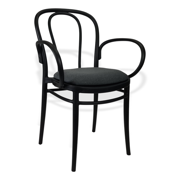 Siesta Victor XL Chair - Black with Anthracite Fabric Cushion