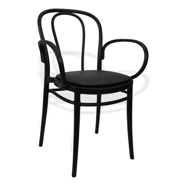 Siesta Victor XL Chair - Black with Black Vinyl Cushion