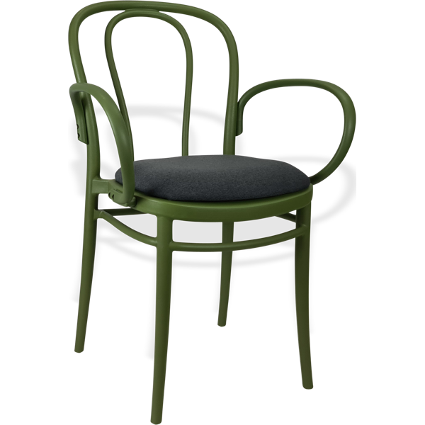Siesta Victor XL Chair - Olive Green with Anthracite Fabric Cushion