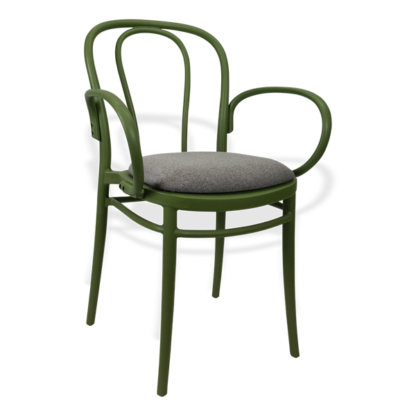 Siesta Victor XL Chair - Olive Green with Taupe Fabric Cushion