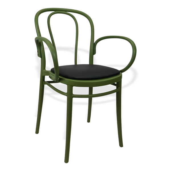 Siesta Victor XL Chair - Olive Green with Black Vinyl Cushion
