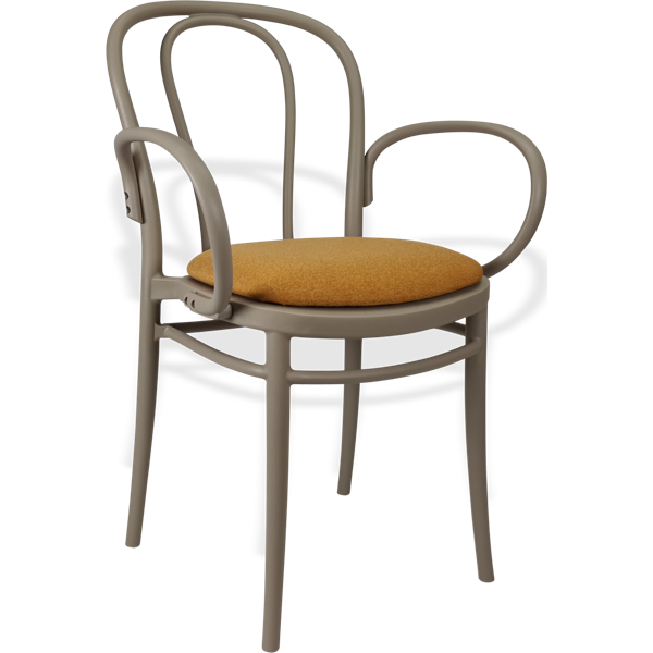 Siesta Victor XL Chair - Taupe with Orange Fabric Cushion