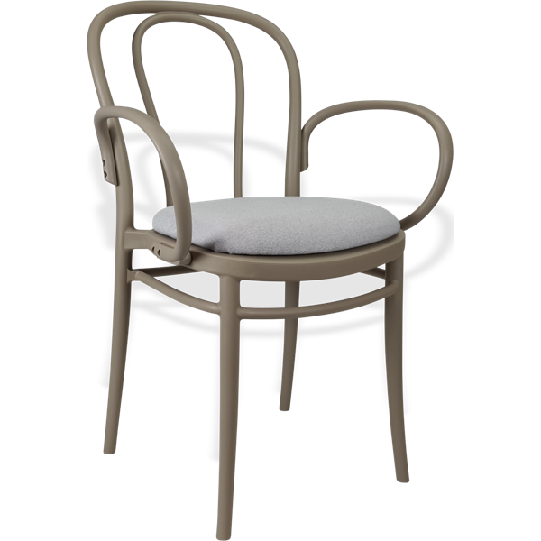 Siesta Victor XL Chair - Taupe with Light Grey Fabric Cushion