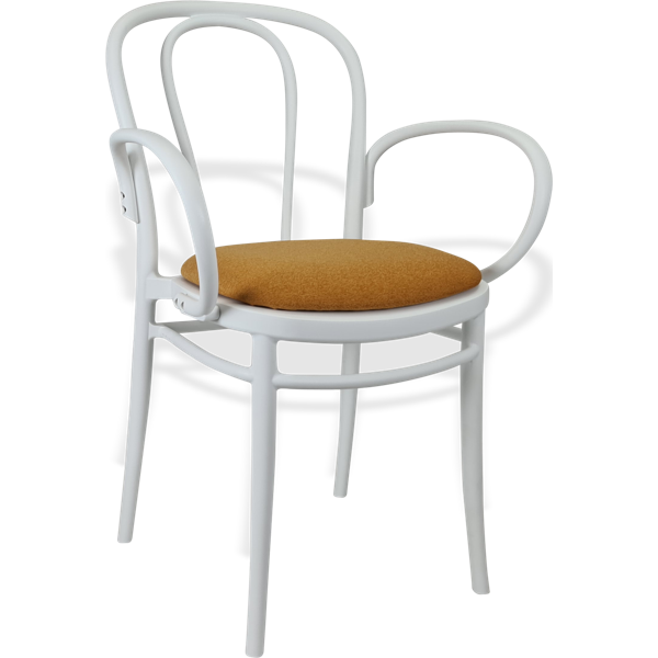 Siesta Victor XL Chair - White with Orange Fabric Cushion