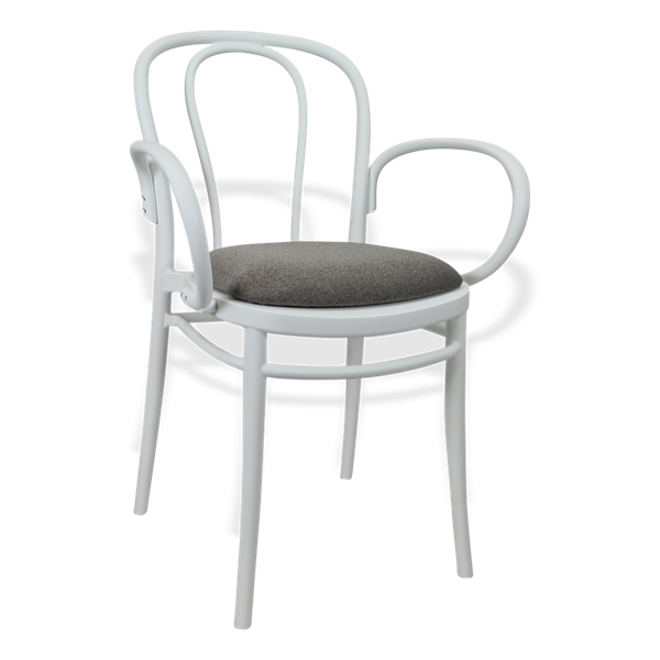 Siesta Victor XL Chair - White with Taupe Fabric Cushion