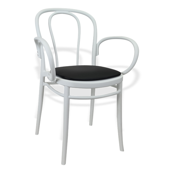 Siesta Victor XL Chair - White with Black Vinyl Cushion