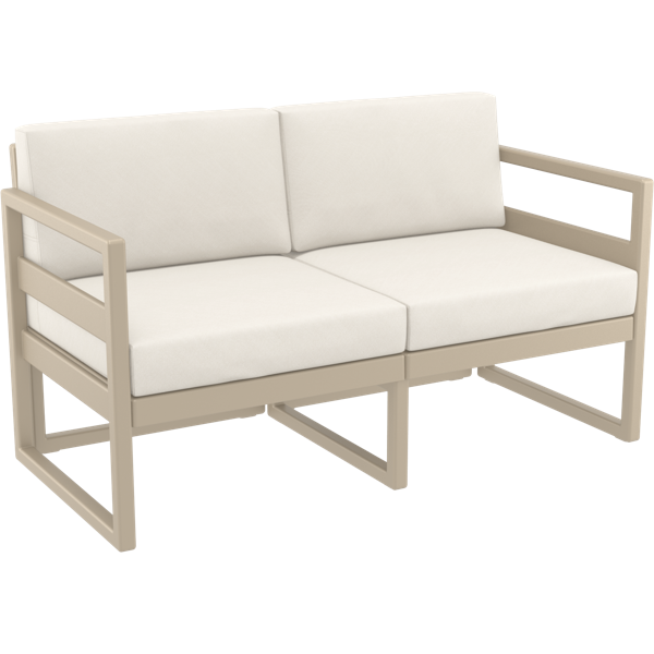 Siesta Mykonos Lounge Sofa - Taupe with Beige Cushions