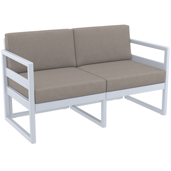 Siesta Mykonos Lounge Sofa - Silver Grey with Light Brown Cushions
