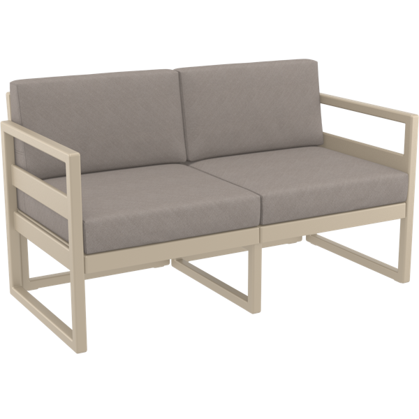 Siesta Mykonos Lounge Sofa - Taupe with Light Brown Cushions