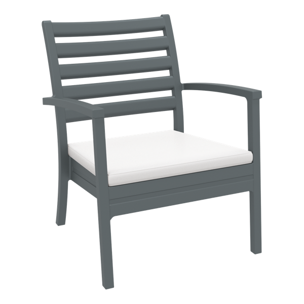Siesta Artemis XL Arm Chair - Anthracite with White Seat Cushion