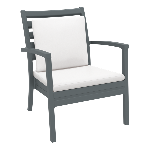 Siesta Artemis XL Arm Chair - Anthracite with White Seat and Back Cushion