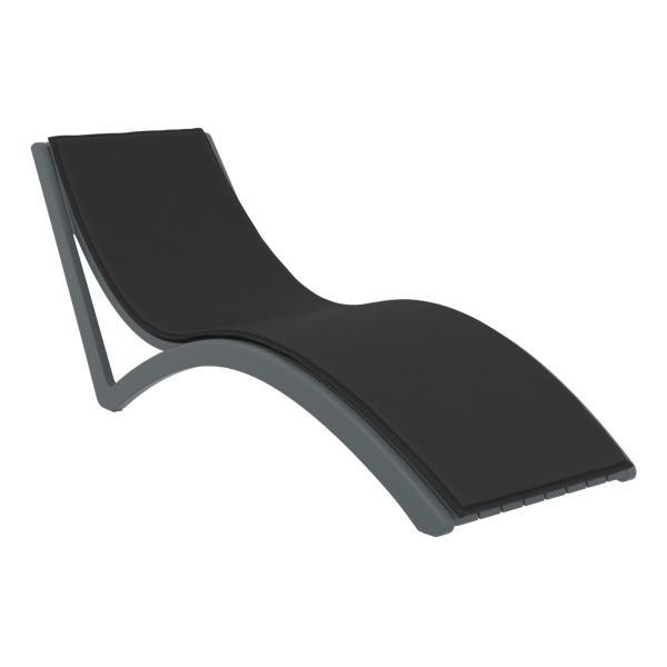 Siesta Slim Sun Lounger - Anthracite with Black Cushion
