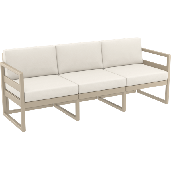 Siesta Mykonos Lounge Sofa XL - Taupe with Beige Cushions