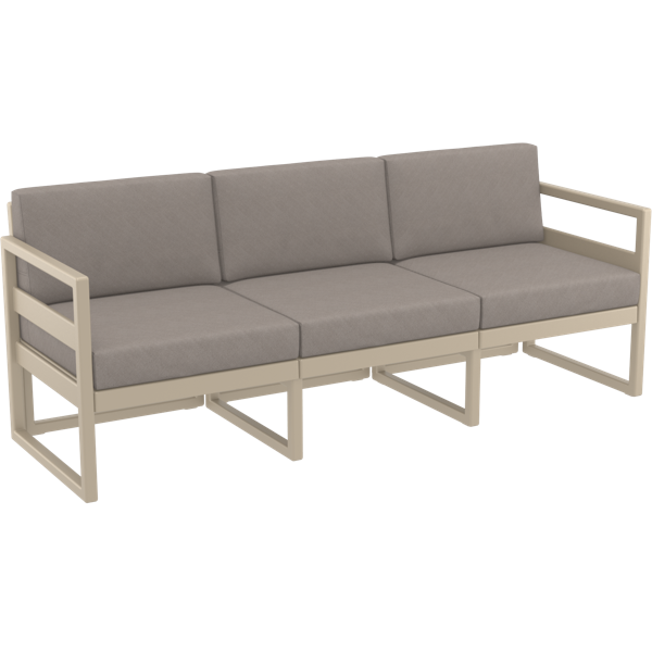 Siesta Mykonos Lounge Sofa XL - Taupe with Light Brown Cushions