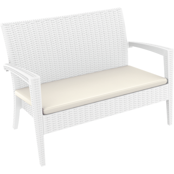 Siesta Miami (Tequila) Lounge Sofa - White with Cushion