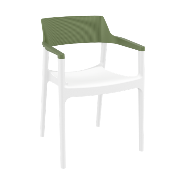Siesta Tulum Armchair - White/Olive Green