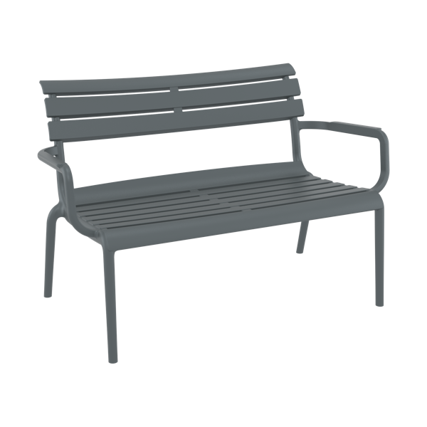 Siesta Paris 2 Seat Bench Seat - Dark Grey