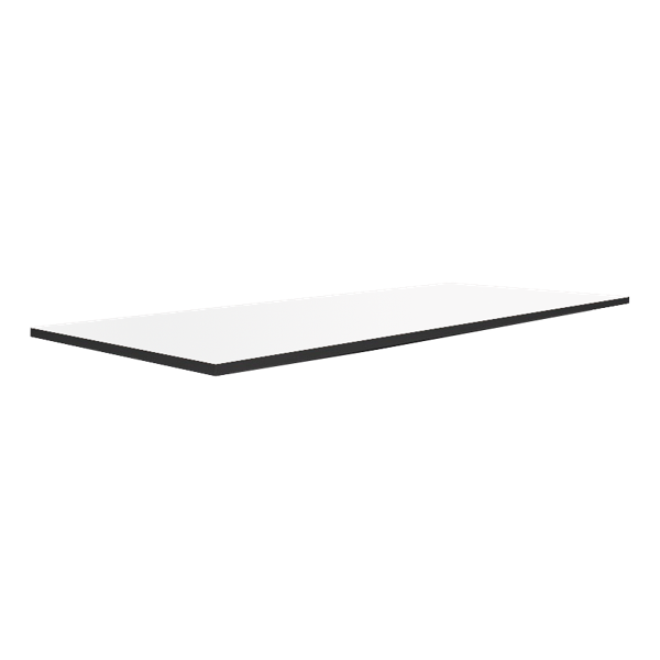 Durafurn Brooklyn Banquet Table Top - 1830mm x 760mm - White / Black T Mould Edging