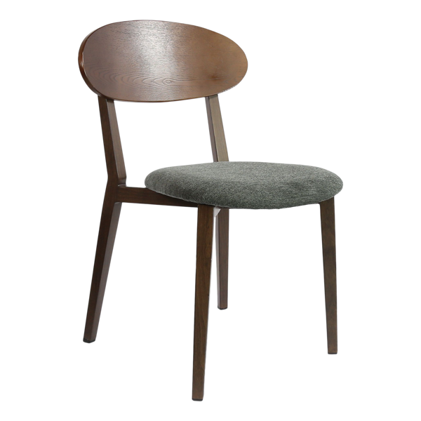 Durafurn Atlanta Chair - Narrow Ply Backrest - Wenge Frame/Dark Grey Fabric Seat & Ply Backrest