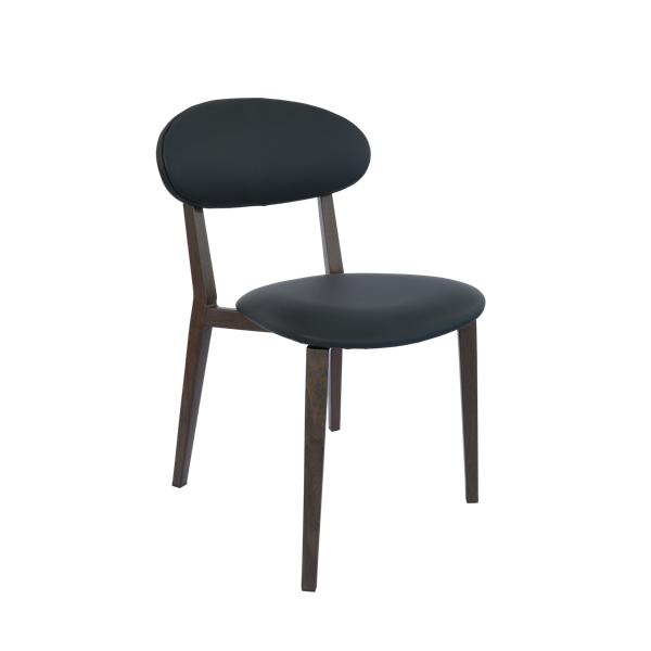 Durafurn Atlanta Chair - Narrow Backrest - Wenge Frame/Black Vinyl Seat & Backrest