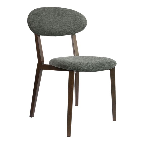 Durafurn Atlanta Chair - Narrow Backrest - Wenge Frame/Dark Grey Fabric Seat & Backrest