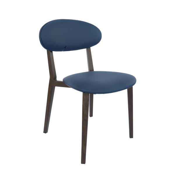 Durafurn Atlanta Chair - Narrow Backrest - Wenge Frame/Navy Vinyl Seat & Backrest