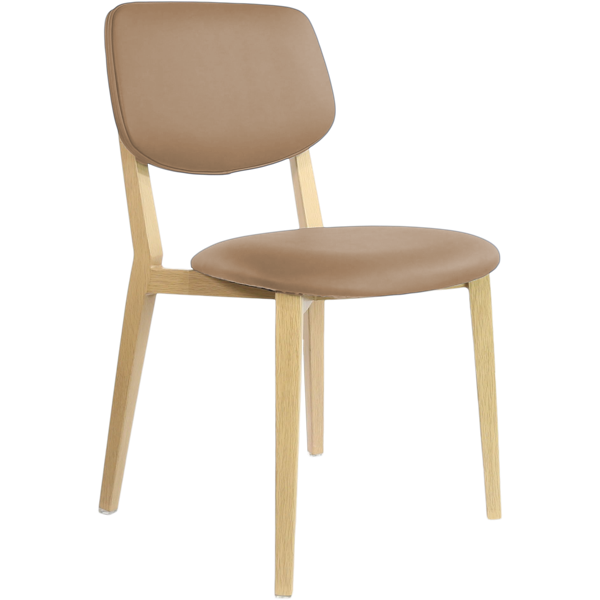 Durafurn Atlanta Chair - large Backrest - Oak Frame/Navy Vinyl Seat & Backrest