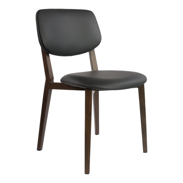 Durafurn Atlanta Chair - large Backrest - Wenge Frame/Black Vinyl Seat & Backrest