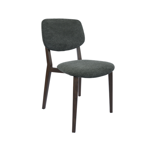 Durafurn Atlanta Chair - large Backrest - Wenge Frame/Dark Grey Fabric Seat & Backrest