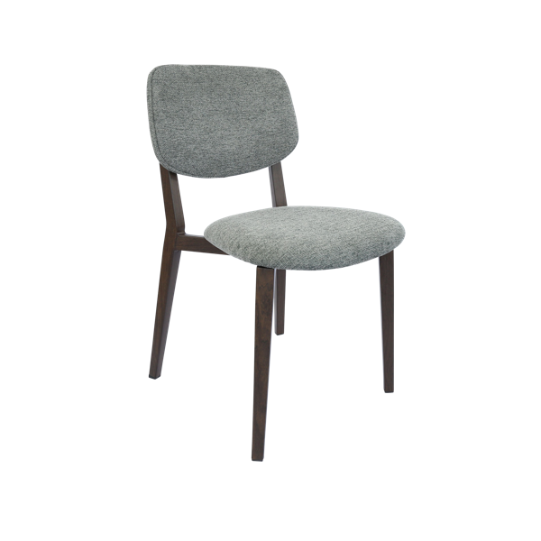Durafurn Atlanta Chair - large Backrest - Wenge Frame/ Grey Fabric Seat & Backrest