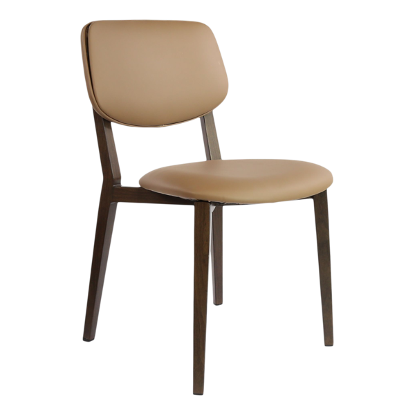 Durafurn Atlanta Chair - large Backrest - Wenge Frame/Taupe Vinyl Seat & Backrest