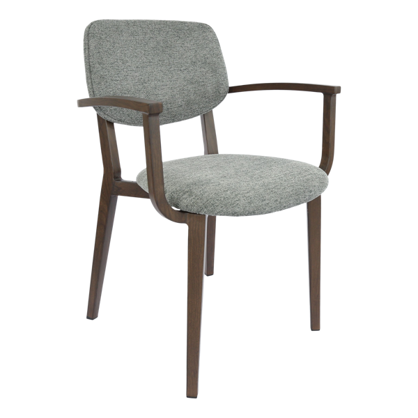 Durafurn Atlanta Armchair - large Backrest - Wenge Frame/ Grey Fabric Seat & Backrest