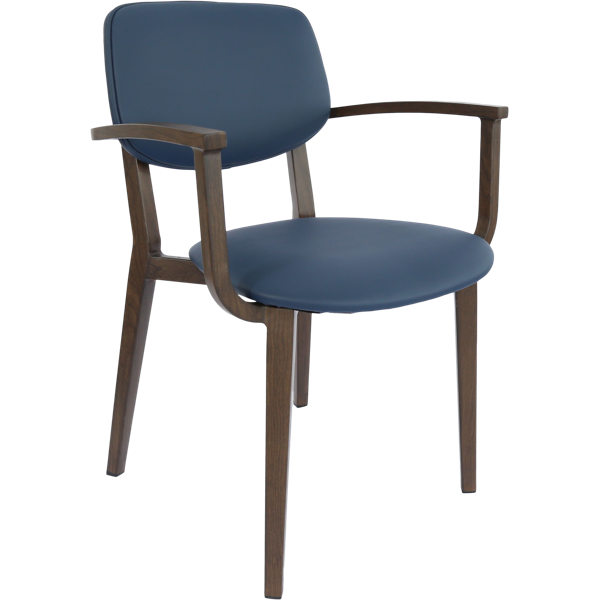 Durafurn Atlanta Armchair - large Backrest - Wenge Frame/Navy Vinyl Seat & Backrest