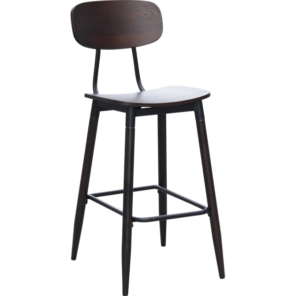 Durafurn Austin Barstool- Wenge Ply Seat + Wenge Backrest