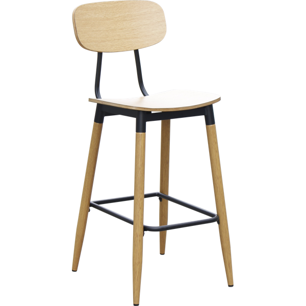 Durafurn Austin Barstool- Natural Ply Seat + Natural Backrest
