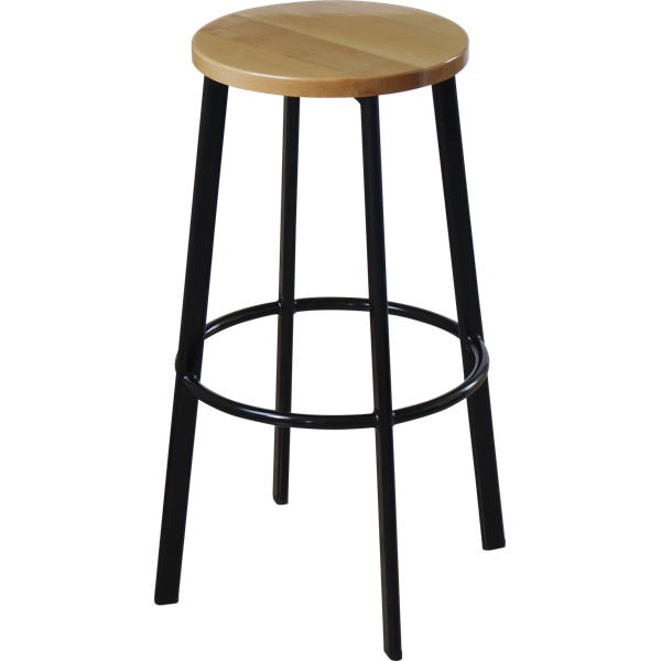 Durafurn Portland 750H Barstool - Black Frame/Natural Beech Seat
