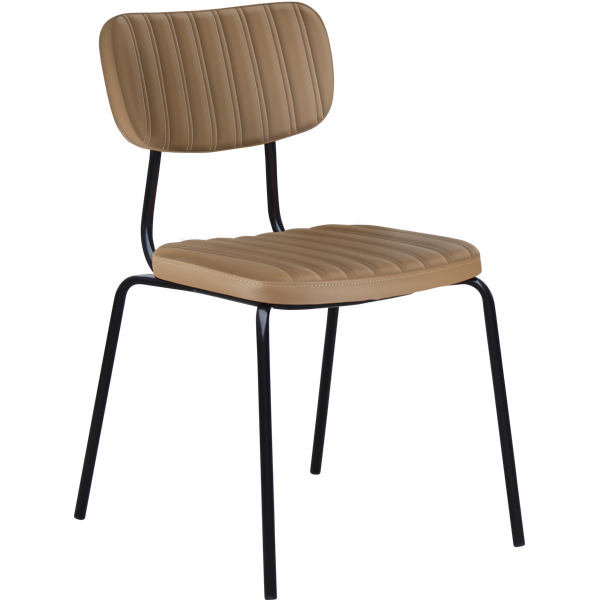 Durafurn Tiramisu Chair - Black Frame / Taupe Vinyl