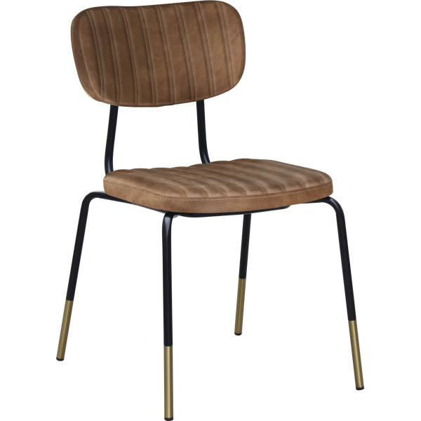 Durafurn Tiramisu Chair - Black Frame with Brass Tip /  Mocha Fabric