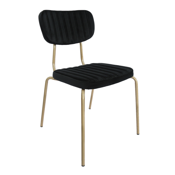 Durafurn Tiramisu Chair - Brass Frame / Black Velvet