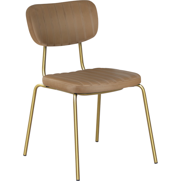 Durafurn Tiramisu Chair - Brass Frame / Taupe Vinyl
