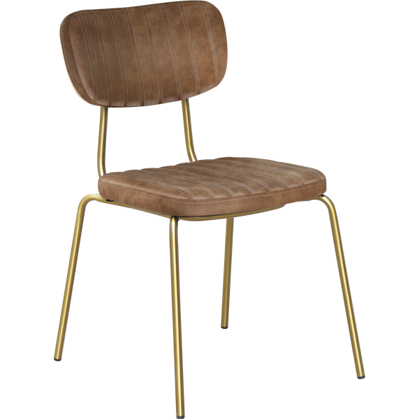 Durafurn Tiramisu Chair - Brass Frame /  Mocha Fabric