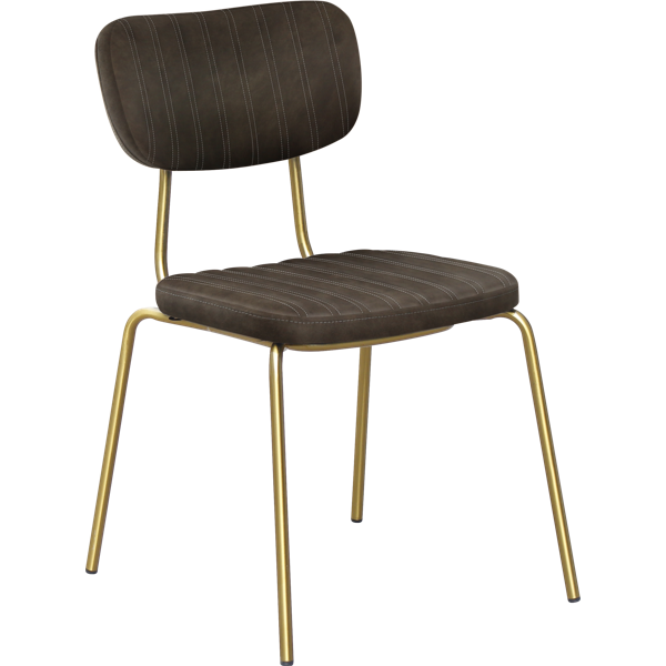 Durafurn Tiramisu Chair - Brass Frame /  Charcoal Fabric