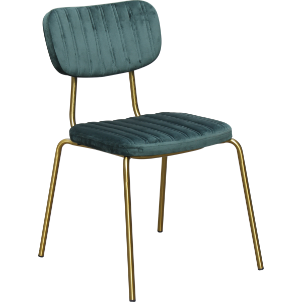 Durafurn Tiramisu Chair - Brass Frame /  Forest Green Velvet