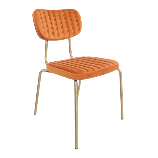 Durafurn Tiramisu Chair - Brass Frame/  Burnt Orange Velvet