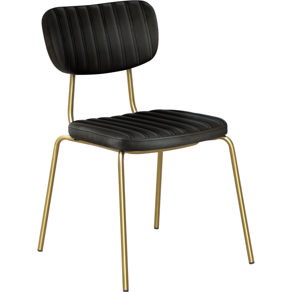 Durafurn Tiramisu Chair - Brass Frame / Black Vinyl