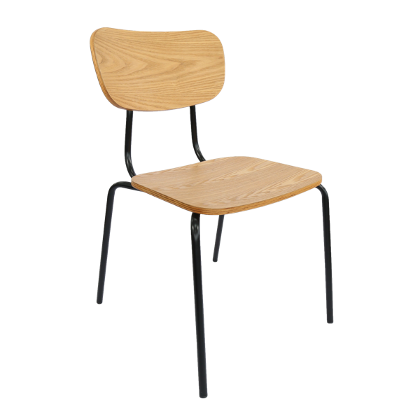 Durafurn Tiramisu Chair - Black Frame / Oak Ply