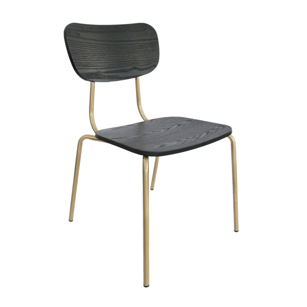 Durafurn Tiramisu Chair - Brass Frame / Black Ply