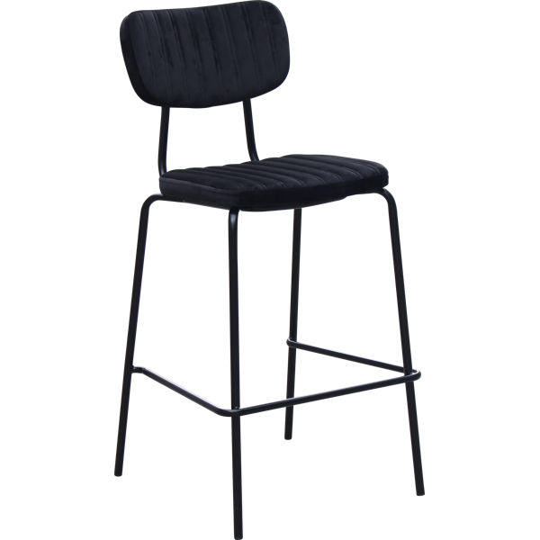 Durafurn Tiramisu Barstool - Black Frame / Black Velvet