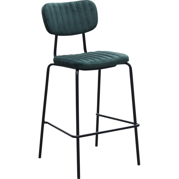 Durafurn Tiramisu Barstool - Black Frame /  Forest Green Velvet