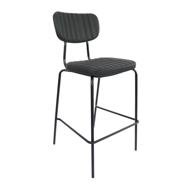 Durafurn Tiramisu Barstool - Black Frame / Black Vinyl